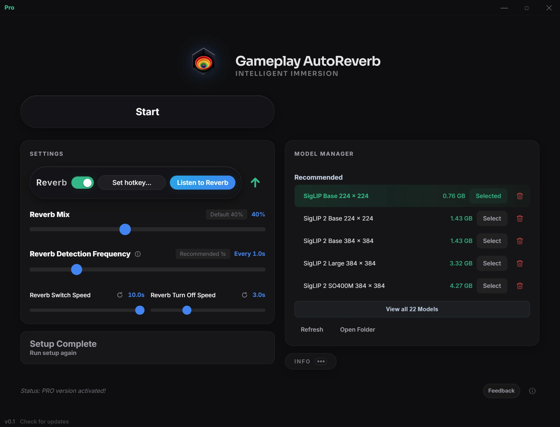 Gameplay AutoReverb desktop control center